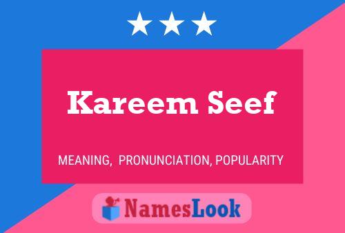 Kareem Seef Name Poster