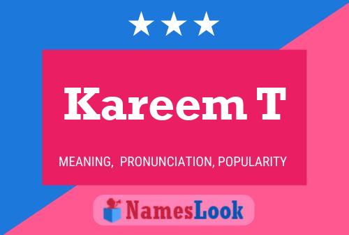 Kareem T Name Poster