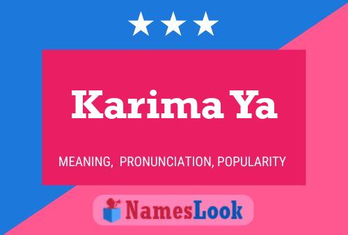 Karima Ya Name Poster