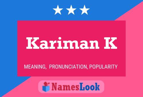 Kariman K Name Poster