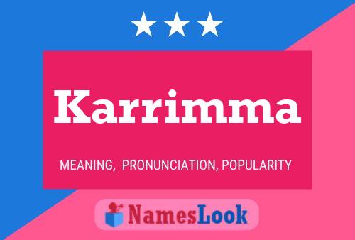 Karrimma Name Poster