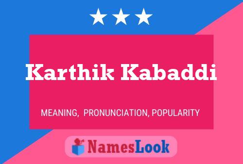 Karthik Kabaddi Name Poster