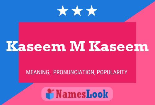 Kaseem M Kaseem Name Poster