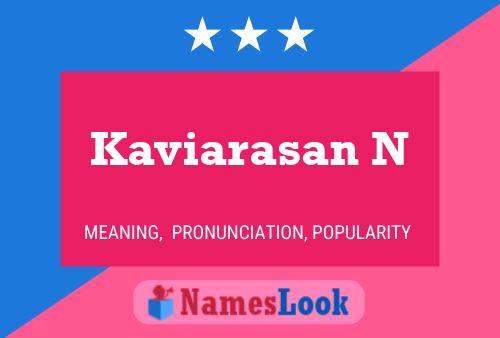 Kaviarasan N Name Poster