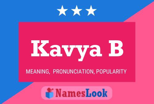 Kavya B Name Poster