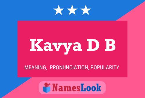 Kavya D B Name Poster