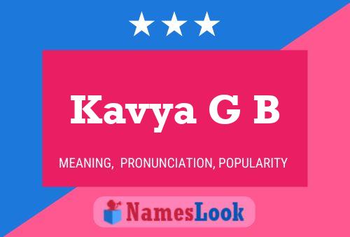 Kavya G B Name Poster