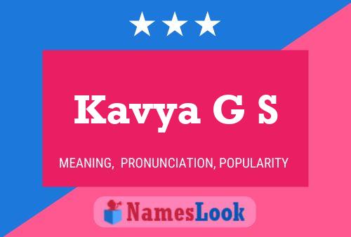 Kavya G S Name Poster