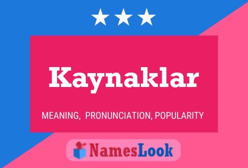 Kaynaklar Name Poster