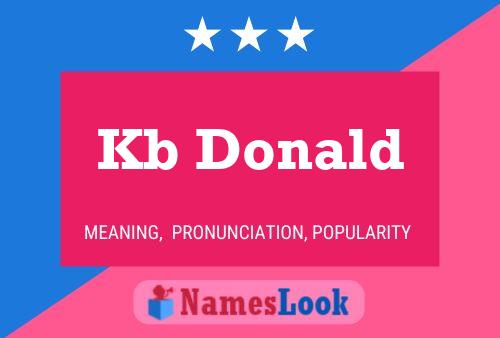 Kb Donald Name Poster