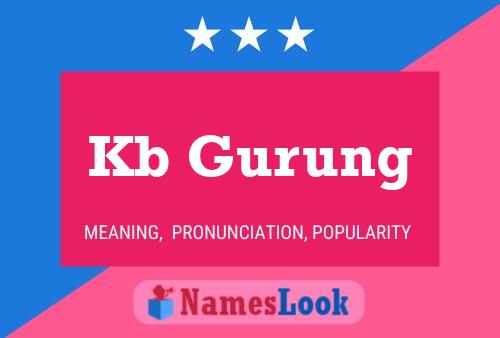 Kb Gurung Name Poster