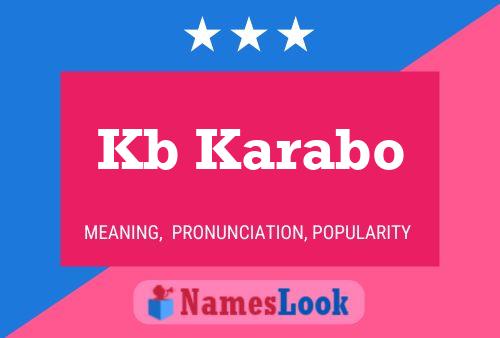 Kb Karabo Name Poster