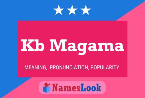 Kb Magama Name Poster