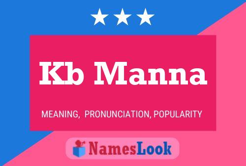 Kb Manna Name Poster