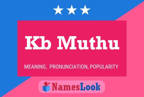 Kb Muthu Name Poster