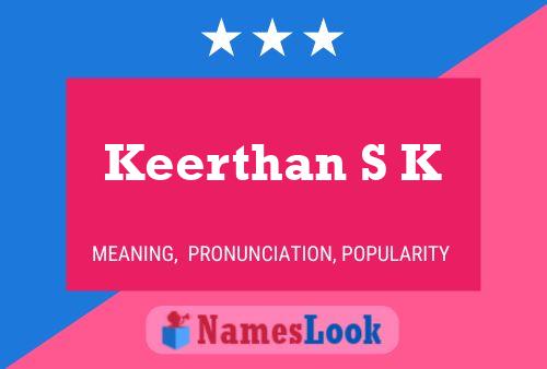 Keerthan S K Name Poster