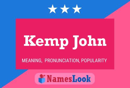 Kemp John Name Poster