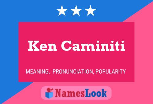 Ken Caminiti Name Poster