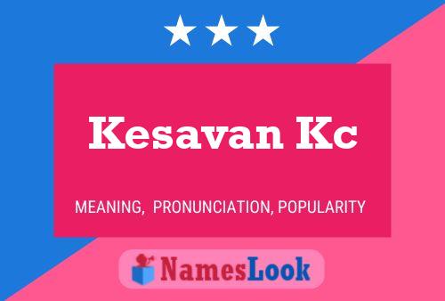 Kesavan Kc Name Poster