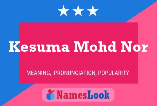 Kesuma Mohd Nor Name Poster