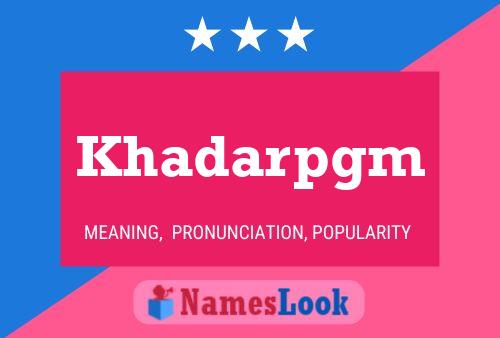 Khadarpgm Name Poster