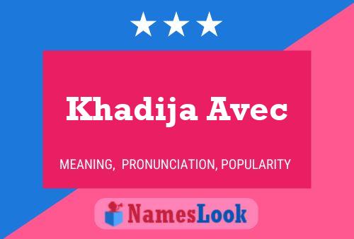 Khadija Avec Name Poster