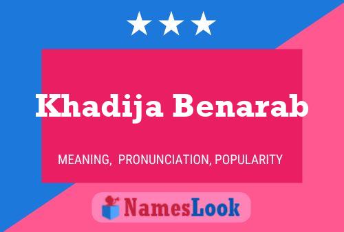 Khadija Benarab Name Poster