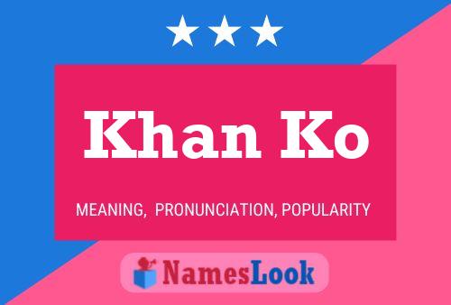 Khan Ko Name Poster