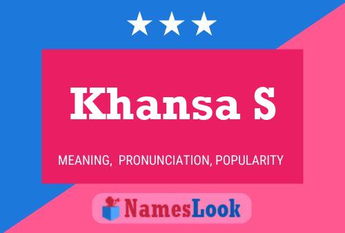 Khansa S Name Poster