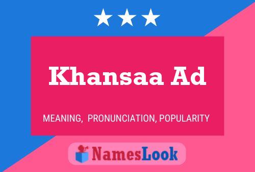 Khansaa Ad Name Poster