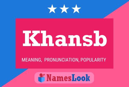 Khansb Name Poster