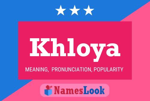 Khloya Name Poster