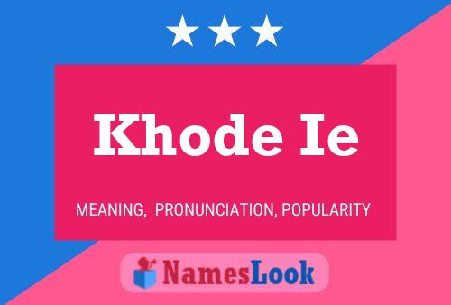 Khode Ie Name Poster