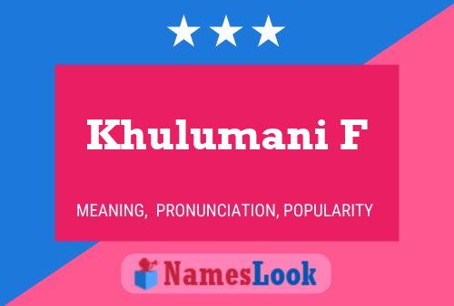 Khulumani F Name Poster