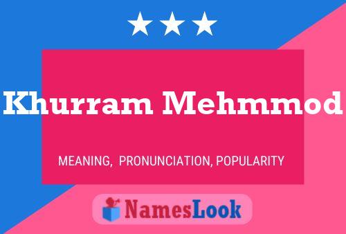 Khurram Mehmmod Name Poster