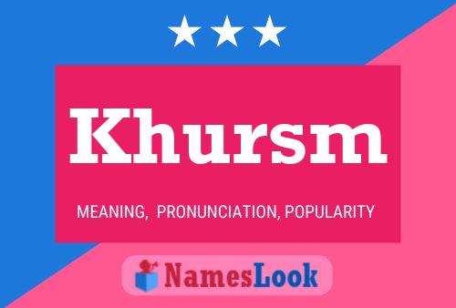 Khursm Name Poster