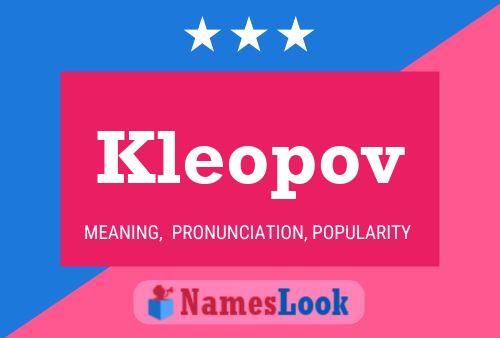 Kleopov Name Poster