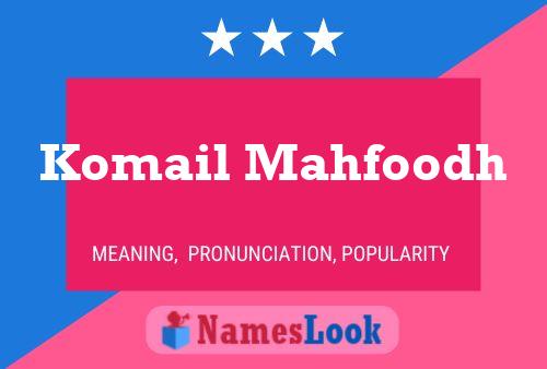 Komail Mahfoodh Name Poster