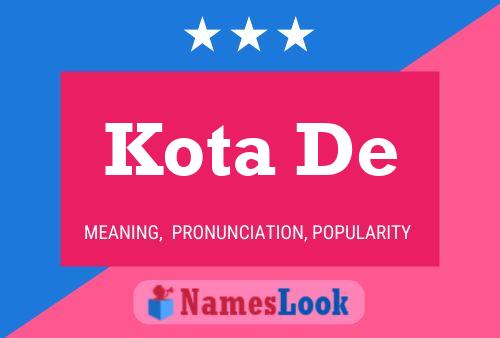 Kota De Name Poster