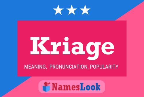 Kriage Name Poster