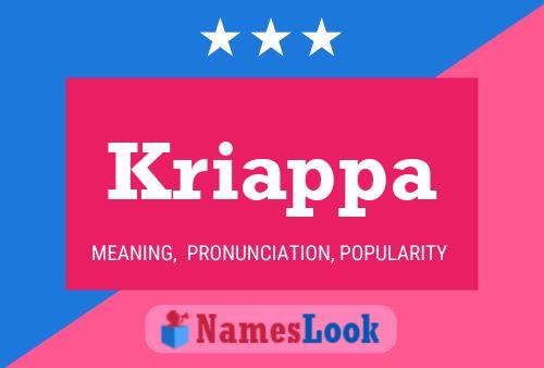 Kriappa Name Poster