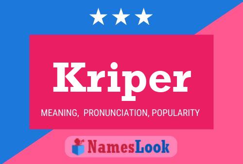 Kriper Name Poster