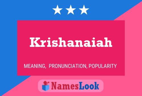 Krishanaiah Name Poster