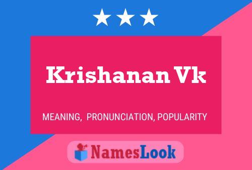 Krishanan Vk Name Poster