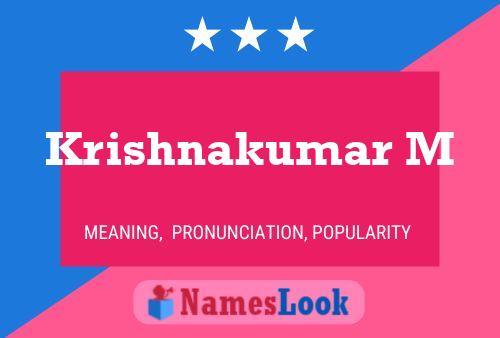 Krishnakumar M Name Poster