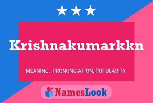 Krishnakumarkkn Name Poster