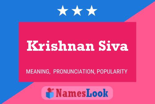 Krishnan Siva Name Poster