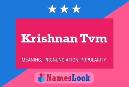 Krishnan Tvm Name Poster