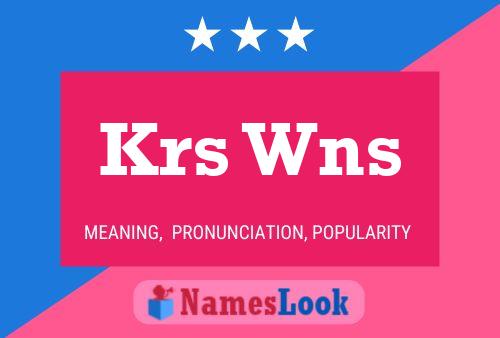 Krs Wns Name Poster