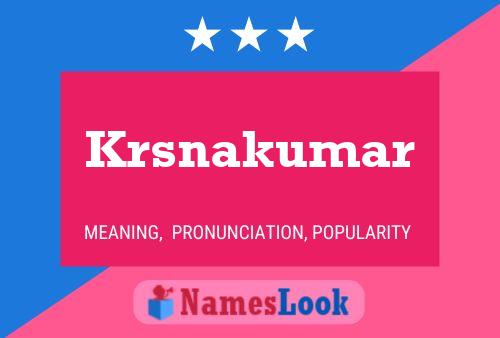 Krsnakumar Name Poster